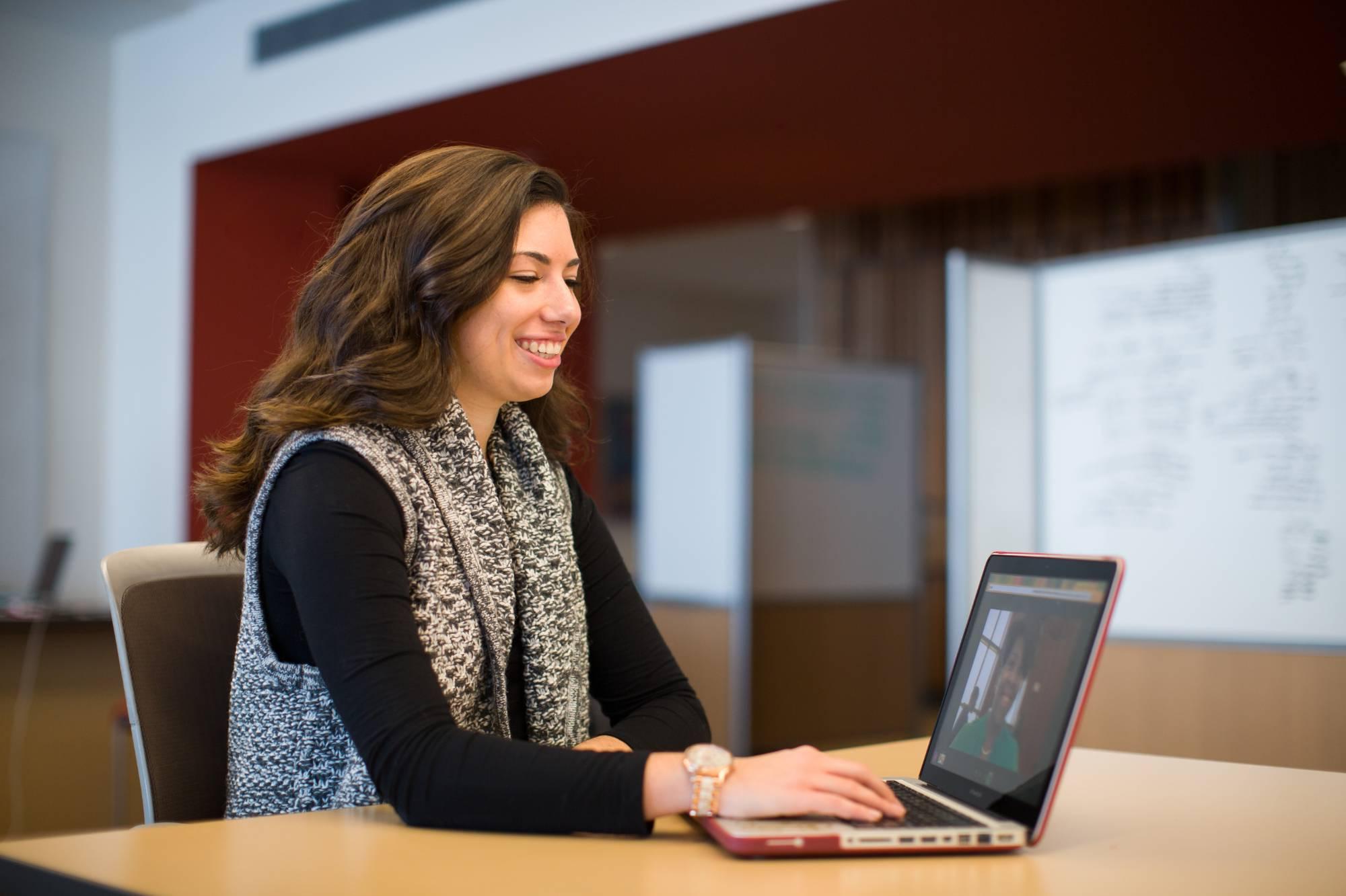 Student Studying with Laptop